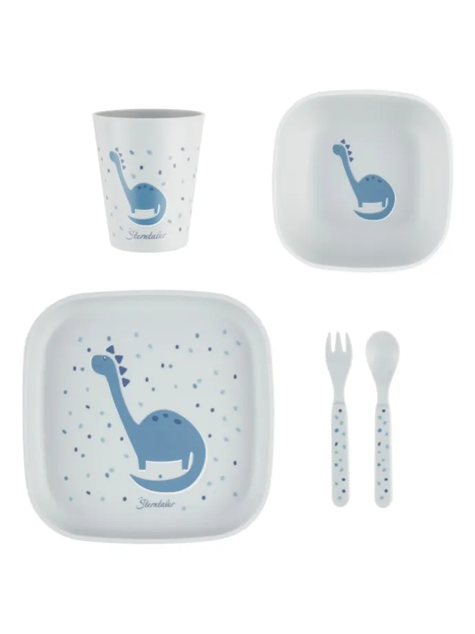 Geschirr-Set DINO Rexi in blaugrau