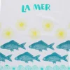 Geschirrtuch "La Mer" in Türkis/ Weiß - (L)70 x (B)50 cm