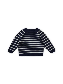 Gestreifte Strickjacke in blau