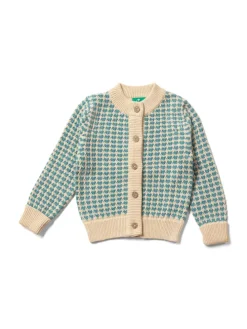 Gestrickte Strickjacke in Blau