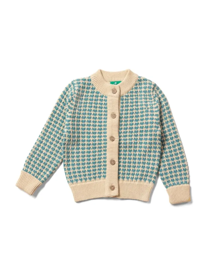 Gestrickte Strickjacke in Blau