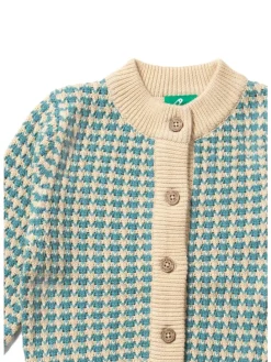 Gestrickte Strickjacke in Blau