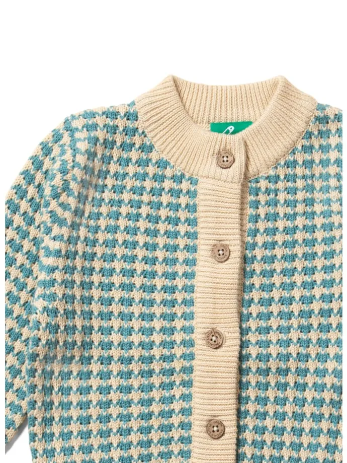 Gestrickte Strickjacke in Blau