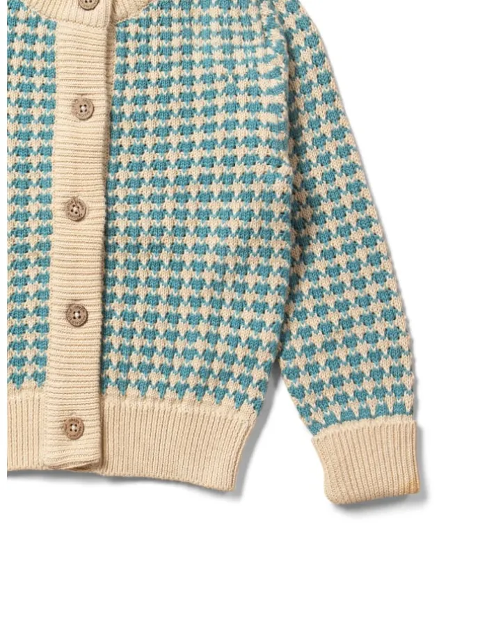 Gestrickte Strickjacke in Blau