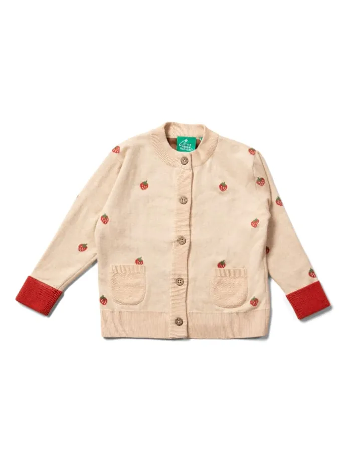 Gestrickte Strickjacke in Creme