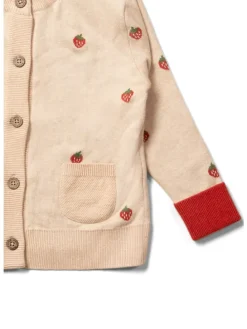 Gestrickte Strickjacke in Creme