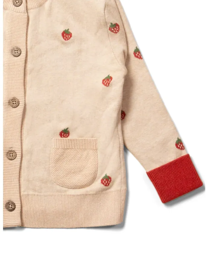 Gestrickte Strickjacke in Creme