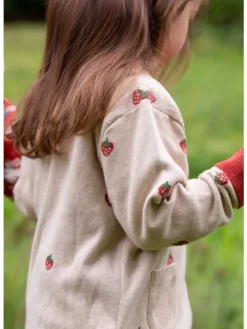 Gestrickte Strickjacke in Creme