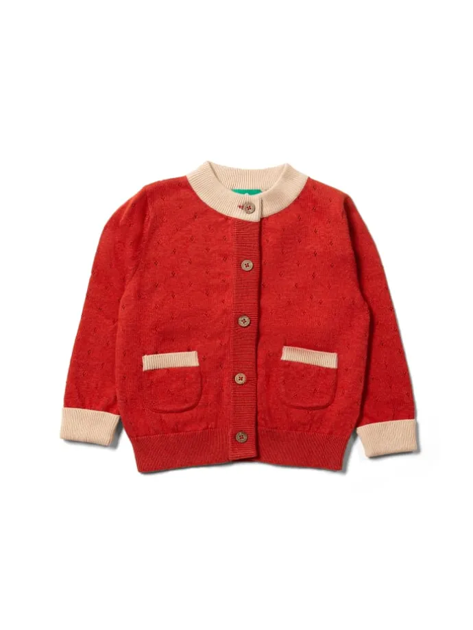 Gestrickte Strickjacke in Rot