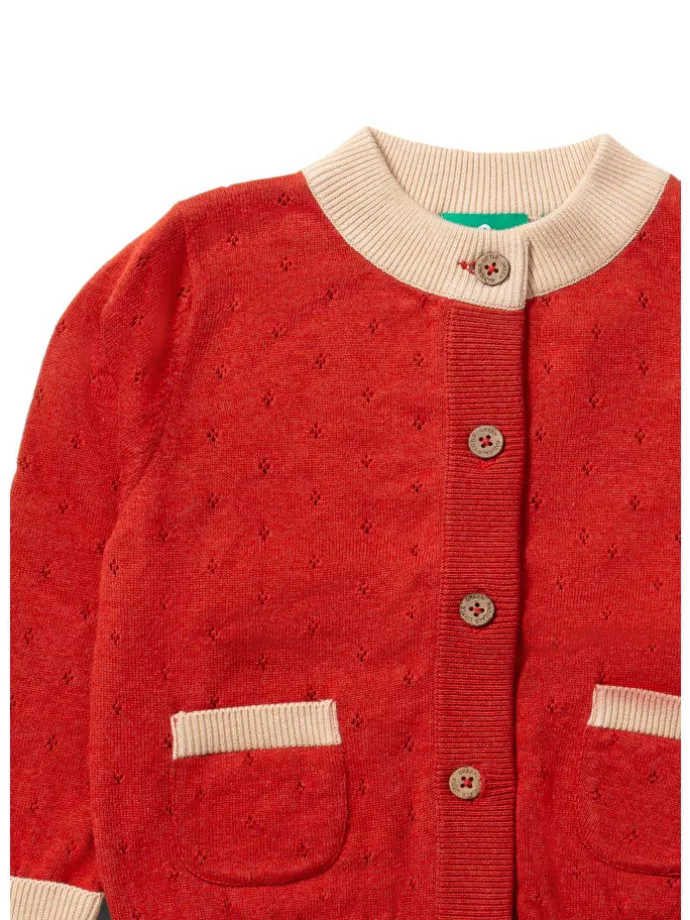 Gestrickte Strickjacke in Rot