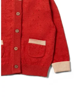Gestrickte Strickjacke in Rot
