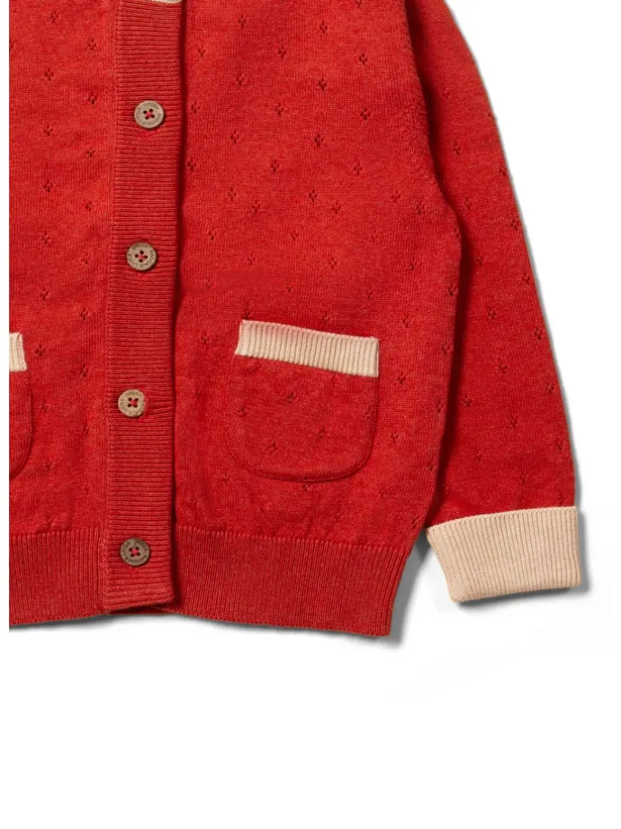 Gestrickte Strickjacke in Rot