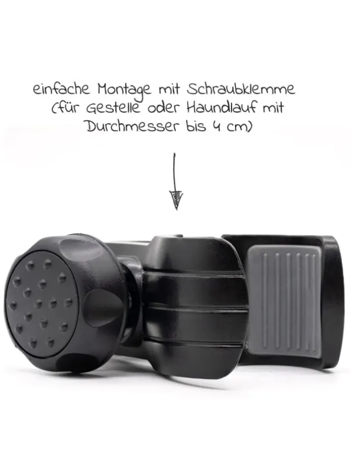 Getränkehalter für Buggy und Kinderwagen in schwarz,grau