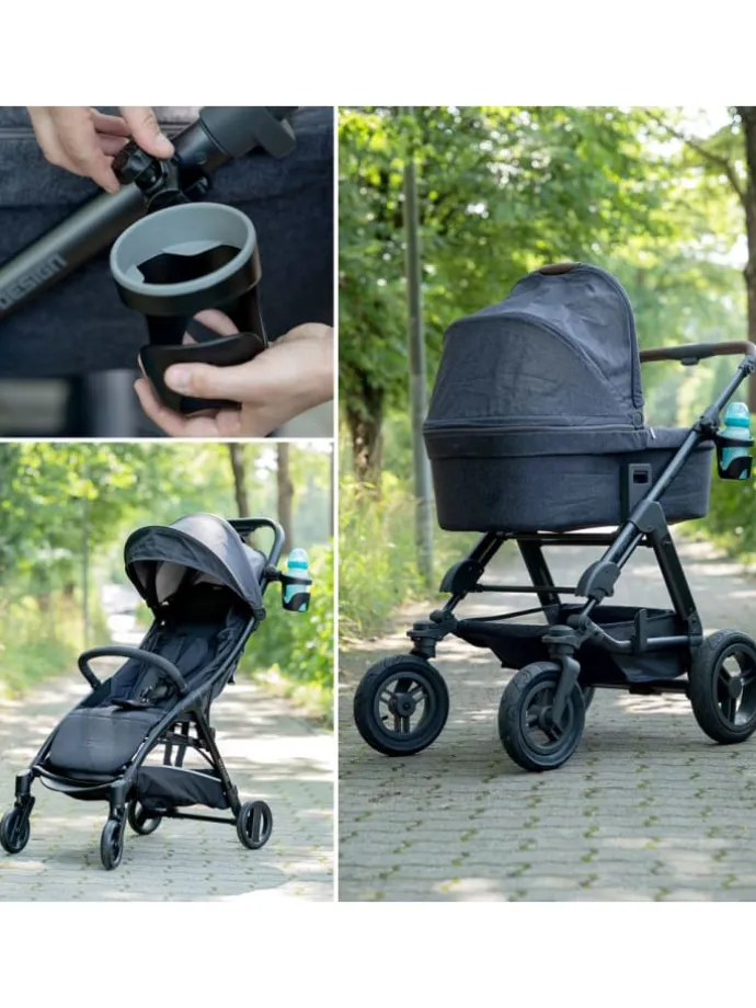 Getränkehalter für Buggy und Kinderwagen in schwarz,grau