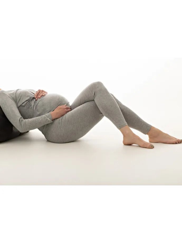 Gila Umstandsleggings in Hellgraumelange
