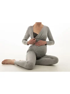 GILANA Umstandspyjama Langarmshirt & Leggings für Schwangere