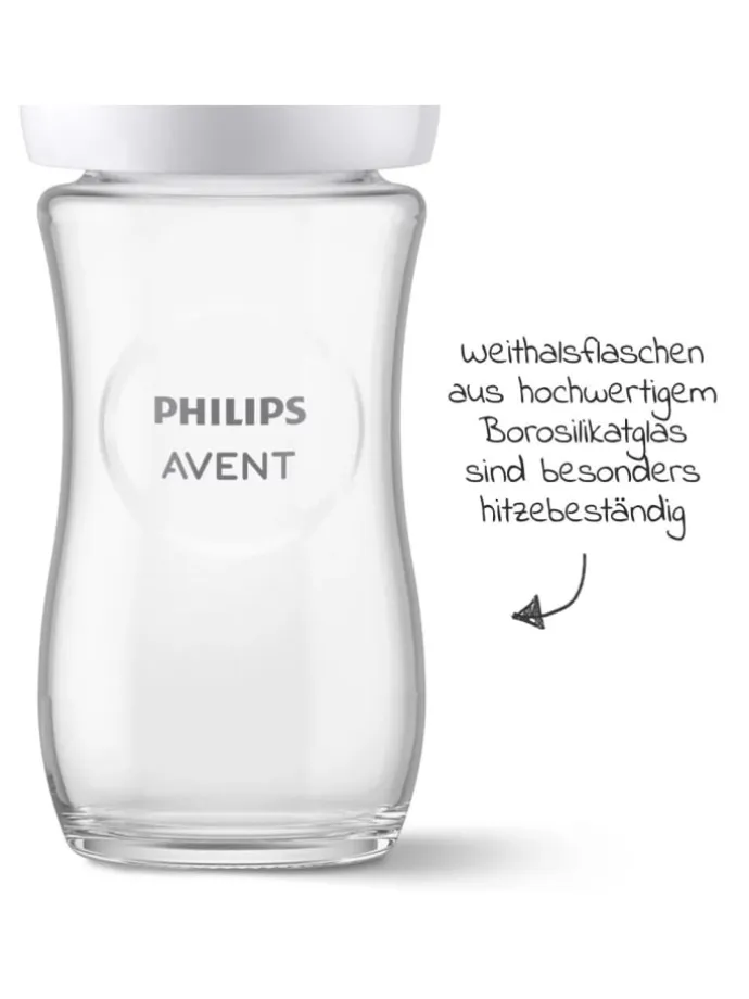 Glas-Flasche 2er Pack Natural Response 240ml in weiss