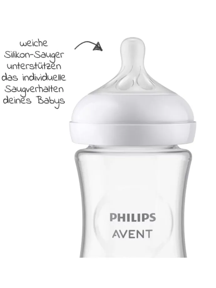 Glas-Flasche 2er Pack Natural Response 240ml in weiss