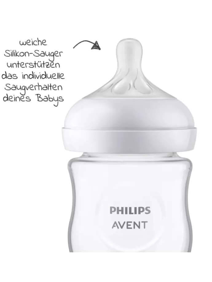 Glas-Flasche 2er Pack Natural Response 120ml in weiss
