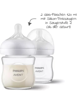 Glas-Flasche 4er Pack Natural Response 120ml in weiss