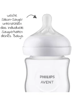 Glas-Flasche 4er Pack Natural Response 120ml in weiss