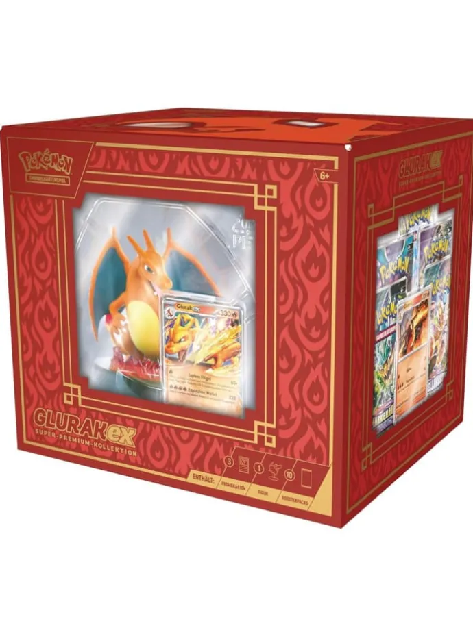 Glurak-EX | Super-Premium-Kollektion | Pokemon Figur & Karten deutsch