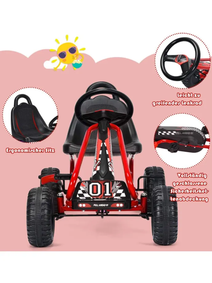 Gokart von 3-6 Jahren in Rot