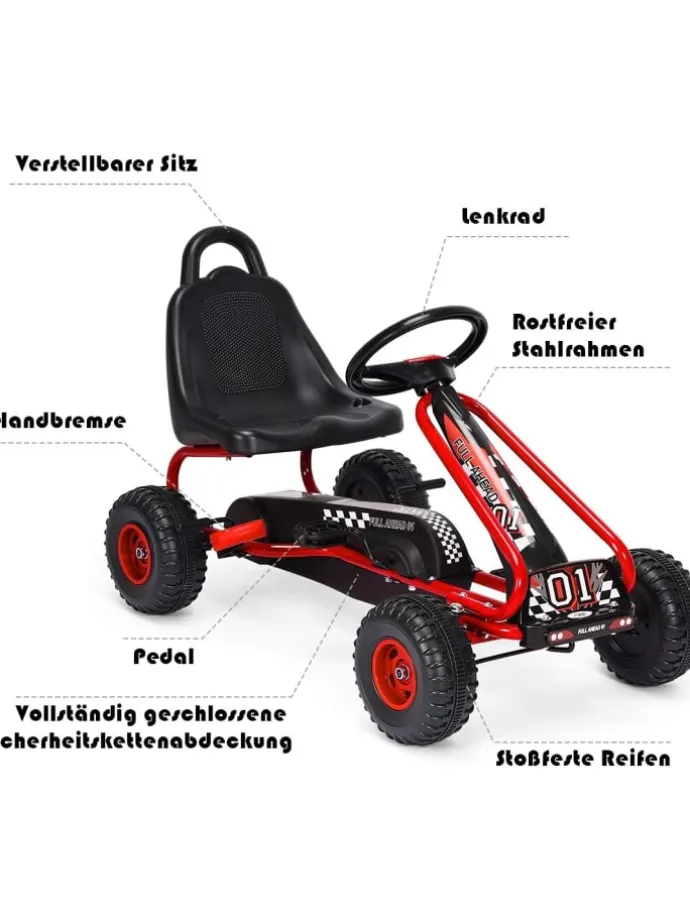 Gokart von 3-6 Jahren in Rot