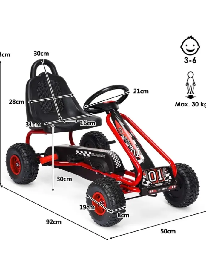 Gokart von 3-6 Jahren in Rot