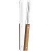 Grillzange in Silber/ Hellbraun - (L)37,5 cm