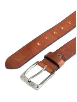 Gürtel aus Leder in Cognac
