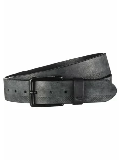 Gürtel aus Nubukleder in Schwarz