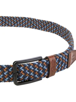 Gürtel in Blau/ Hellbraun