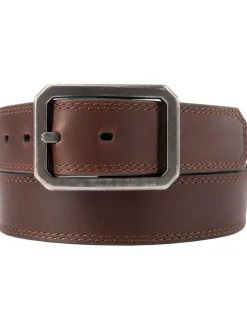 Gürtel "Leather Reversible Center Bar Buckle Belt" in Braun
