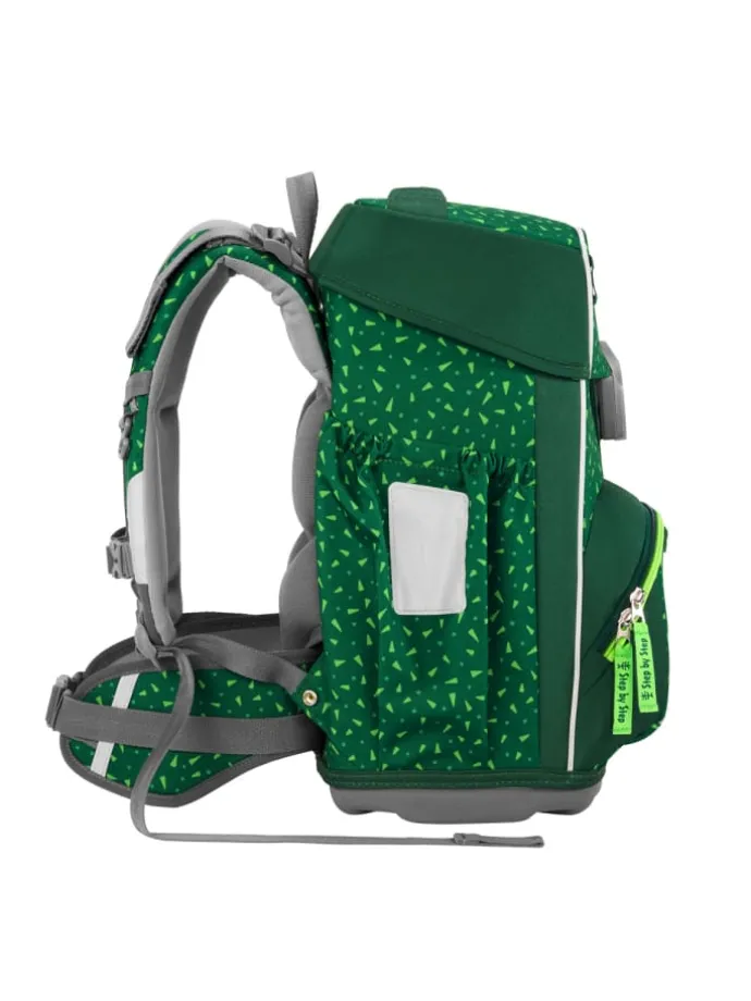 Grundschulranzen-Set BASIS "Green Graphics" 4-teilig in Grün