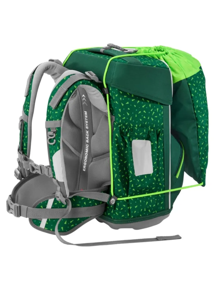 Grundschulranzen-Set BASIS "Green Graphics" 4-teilig in Grün
