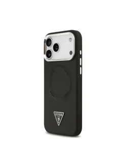 Guess Triangle Logo magnetisch Hülle iPhone 17 Pro  Schwarz in Schwarz