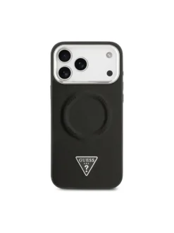 Guess Triangle Logo magnetisch Hülle iPhone 17 Pro Schwarz in Schwarz