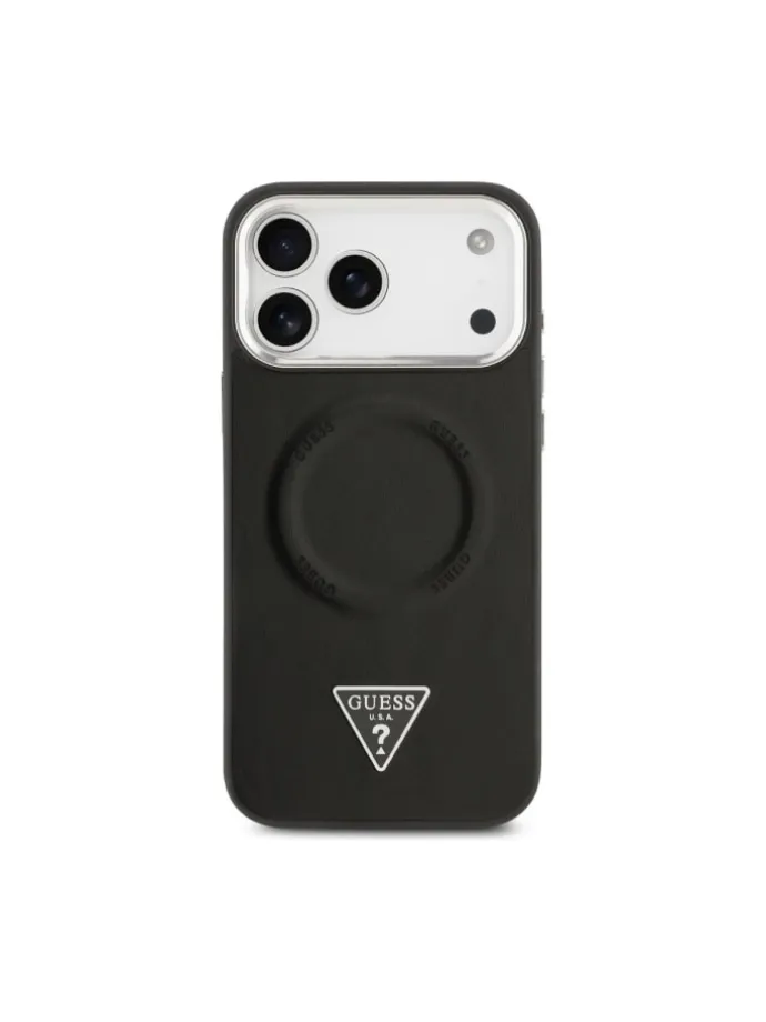 Guess Triangle Logo magnetisch Hülle iPhone 17 Pro Schwarz in Schwarz