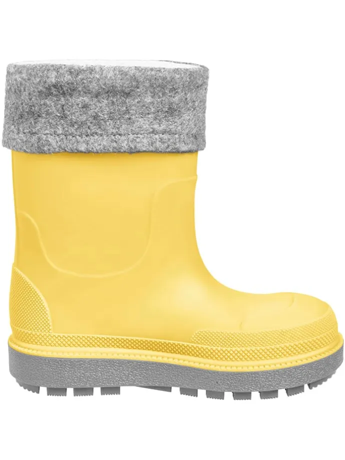 Gummistiefel in Grau/ Gelb