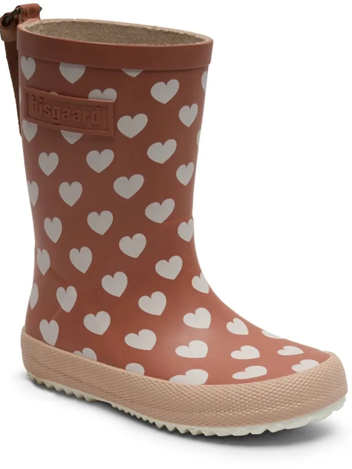 Gummistiefel in Hellbraun/ Weiß