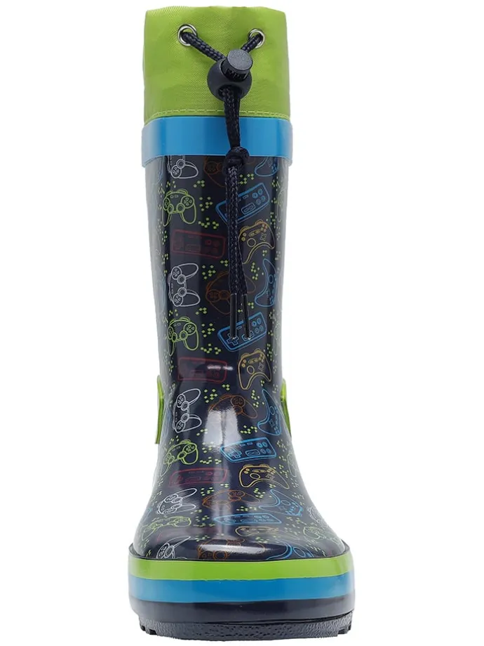 Gummistiefel "K-Summerrain" in Dunkelblau/ Grün