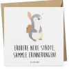Gutschein Karte Städtereise Abenteuer mit Spruch in Weiß
