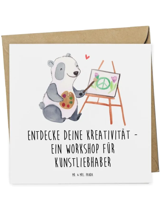 Gutschein Kunstworkshop Kreativität mit Spruch in Weiß