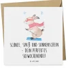 Gutschein Skiwochenende Spaß mit Spruch in Weiß