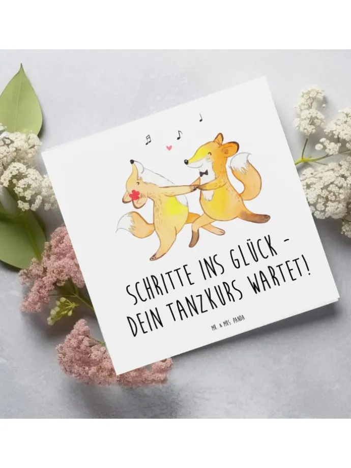 Gutschein Tanzkurs Glück mit Spruch in Weiß