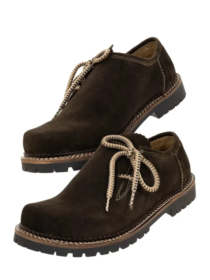 Haferlschuh JULIAN-Velour in dunkelbraun