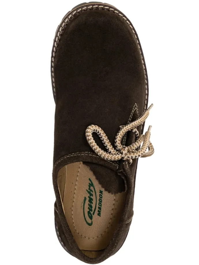 Haferlschuh JULIAN-Velour in dunkelbraun