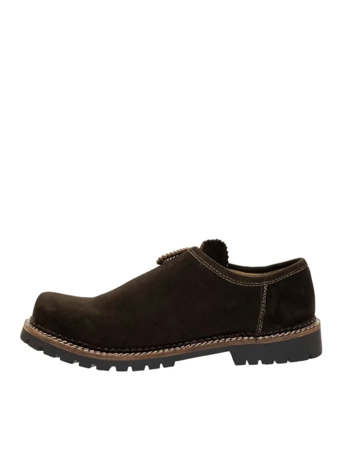 Haferlschuh JULIAN-Velour in dunkelbraun
