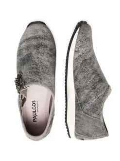 Haferlschuh Trachten Sneaker Schnürschuh Echtleder in Mitternachtsgrau